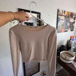 Zara Beige Long Sleeve Top